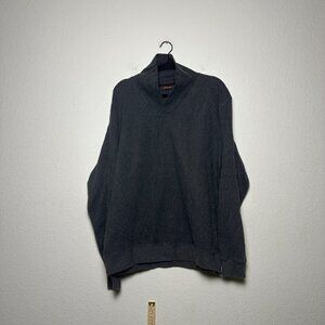 Tasso Elba Knit Mock Neck Sweater Womens XL Gray Balletcore Cozy Academia Casual